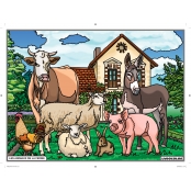 Tableau Velours à colorier Animaux de la ferme