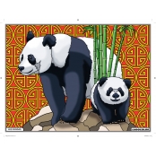 Tableau Velours à colorier Les Pandas