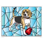 Tableau Velours à colorier Le Beagle