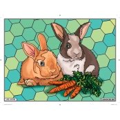 Tableau Velours à colorier Les Lapins