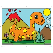 Tableau Velours à colorier Pour enfant Petit diplodocus