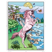 Tableau Velours à colorier Pour enfant La Licorne arc-en-ciel