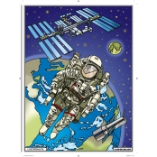 Tableau Velours à colorier Pour enfant L'Astronaute