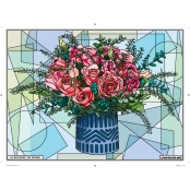 Tableau Velours à colorier Le Bouquet de roses