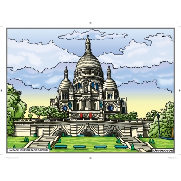 LLT004 - 769503293424 - LudoColor - Tableau Velours à colorier La Basilique du Sacré-Coeur - France - 4