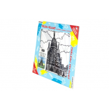 LLT004 - 769503293424 - LudoColor - Tableau Velours à colorier La Basilique du Sacré-Coeur - France