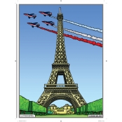 Tableau Velours à colorier La Tour Eiffel