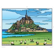 Tableau Velours à colorier Le Mont-Saint-Michel