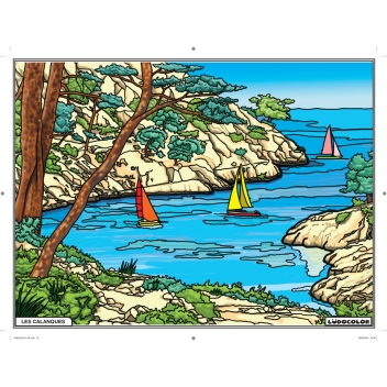 LLT008 - 769503293462 - LudoColor - Tableau Velours à colorier Les Calanques - France - 4