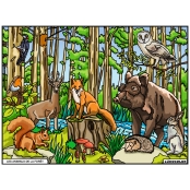 Tableau Velours à colorier Les animaux de la forêt