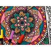 Tableau Velours à colorier Mandala Floral