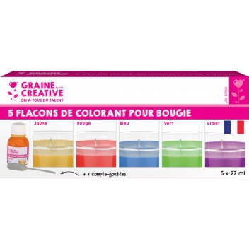 150300 - 3471051503005 - Graine créative - Colorant liquide pour bougie 5 flacons 27 ml - France - 2