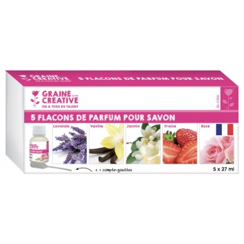 151200 - 3471051512007 - Graine créative - Parfum pour savon 5 flacons + compte gouttes - France - 2