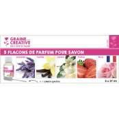 Parfum pour savon 5 flacons + compte gouttes