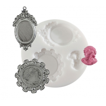 284426 - 3471052844268 - Graine créative - Moule en silicone (mini) Camée et visage - 8