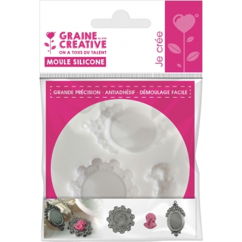 284426 - 3471052844268 - Graine créative - Moule en silicone (mini) Camée et visage
