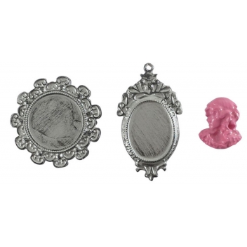 284426 - 3471052844268 - Graine créative - Moule en silicone (mini) Camée et visage - 2