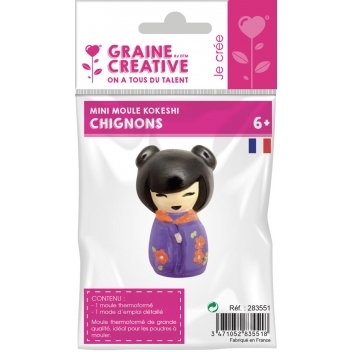 283551 - 3471052835518 - Graine créative - Moule thermoformé Kokeshi chignon - France - 3