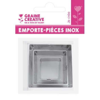 265041 - 3471052650418 - Graine créative - emporte-pièces métal Carré 3 pièces - 2