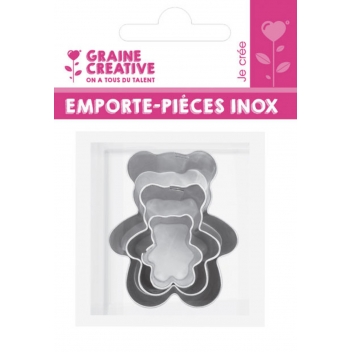 265049 - 3471052650494 - Graine créative - emporte-pièces métal Ourson 3 pièces - 2