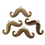 Breloque en métal Moustache Bronze