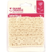 Ruban dentelle fleur Ecru 30 mm x 3 m