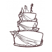 Tampon en bois Gateau de mariage