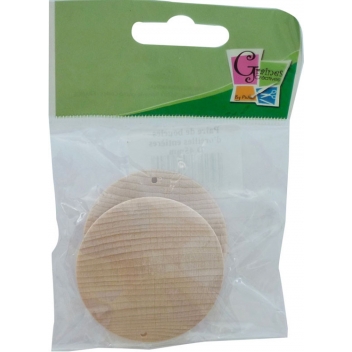 100904 - 3532431009040 - Graine créative - Boucles d'oreille disque en bois La paire - 3