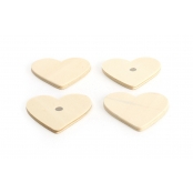 Magnet Coeur en bois 5 cm 4 pièces