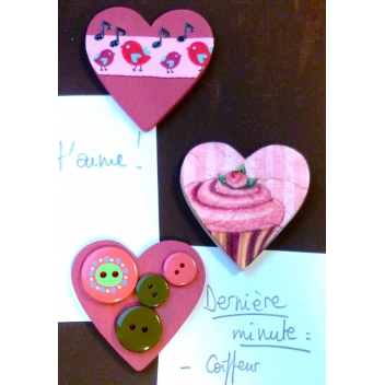 100924 - 3532431009248 - Graine créative - Magnet Coeur en bois 5 cm 4 pièces - 4