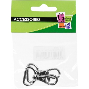 430061 - 3532434300618 - Graine créative - Mousquetons métal 42x25 mm 2 pièces