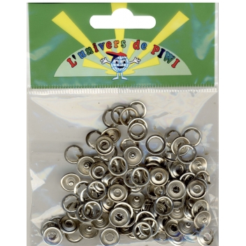 430078 - 3532434300786 - Graine créative - Boutons pression argenté Ø 10mm 50 pièces
