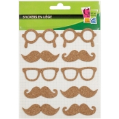 Stickers liège Moustache 10 pièces