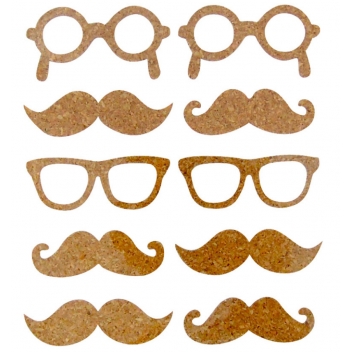 518172 - 3532435181728 - Graine créative - Stickers liège Moustache 10 pièces