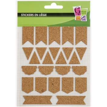 518173 - 3532435181735 - Graine créative - Stickers liège Fanion 25 pièces - 4