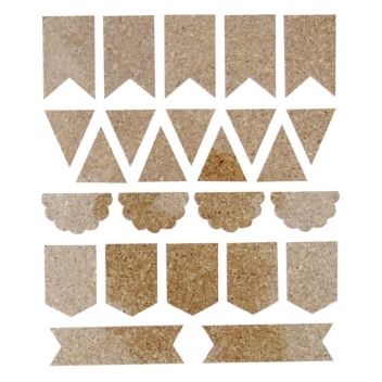 518173 - 3532435181735 - Graine créative - Stickers liège Fanion 25 pièces