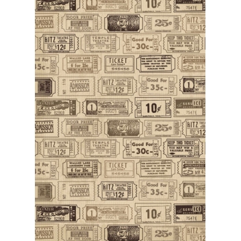193616 - 3532431936162 - Graine créative - Tissu adhésif A4 Ticket kraft - 2