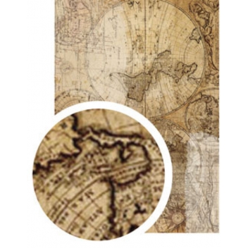193621 - 3532431936216 - Graine créative - Tissu adhésif A4 Mappemonde - 3