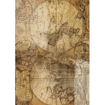 193621 - 3532431936216 - Graine créative - Tissu adhésif A4 Mappemonde - 2