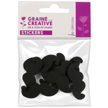 103373 - 3532431033731 - Graine créative - Moustaches adhésives en bois 17mm 8 pièces - 2
