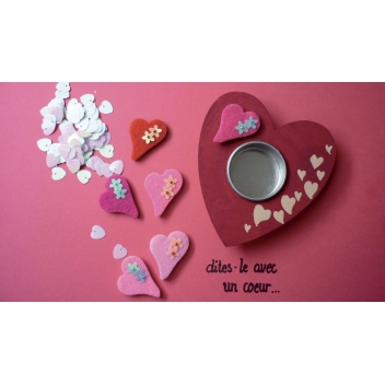421017 - 3532434210177 - Graine créative - Motif adhésif feutrine Coeur 6 pièces - 2