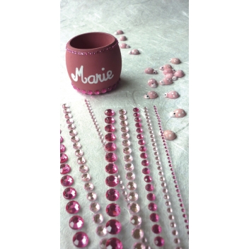 500485 - 3532435004850 - Graine créative - Bandes de strass adhésifs Rose 5 pièces - 2