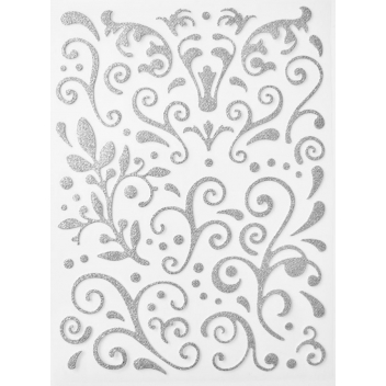 171462 - 3532431714623 - Graine créative - Sticker pailleté adhésif Arabesque Argenté - 2