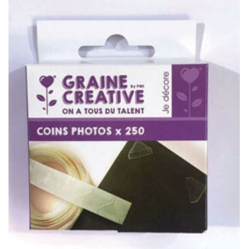 518000 - 3532435180004 - Graine créative - Coins photos adhésifs transparents 1cm 250 pièc. - 3