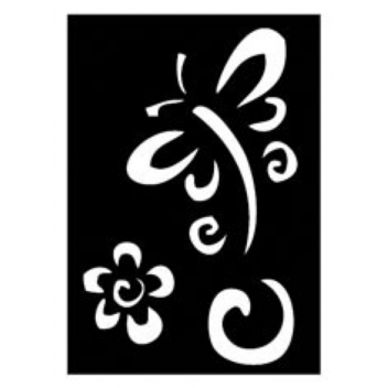 194116 - 3760131941166 - Ki-Sign - Pochoir adhésif Libellule fleur 7x10 cm