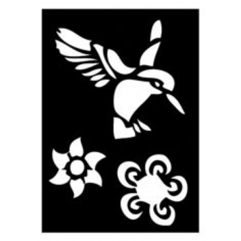 194119 - 3760131941197 - Ki-Sign - Pochoir adhésif Oiseau colibris 7x10 cm