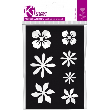 194131 - 3760131941319 - Ki-Sign - Pochoir adhésif Fleur 7x10 cm - 2