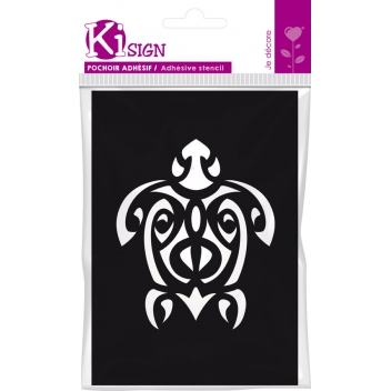 194134 - 3760131941340 - Ki-Sign - Pochoir adhésif Tortue maori 7x10 cm - 2