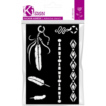194251 - 3760131942514 - Ki-Sign - Pochoir adhésif Bijoux indiens 12x18 cm - 2