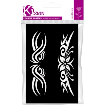 194252 - 3760131942521 - Ki-Sign - Pochoir adhésif Tribal n°8 12x18 cm - 2